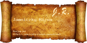 Jamniczky Rózsa névjegykártya